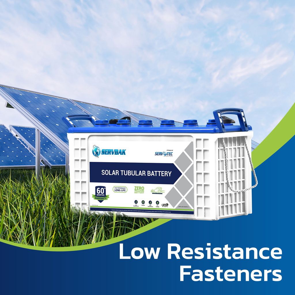 Servotech SERVBAK Solar STB-750+ (75Ah/12VDC) C10 Tubular Solar Battery for Home, Office & Shop with 60 Months Warranty