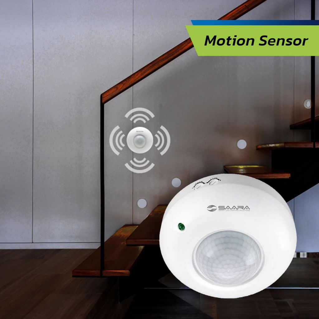 SAARA 360 Degree PIR Motion Sensor Switch with Light Sensor, Energy Saving Motion Detector Switch, Adjustment, Time adjustments 220V