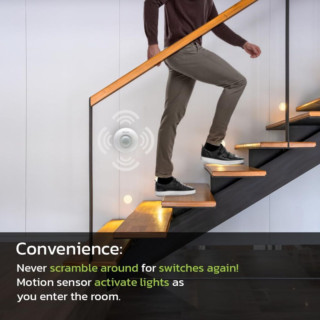 SAARA 360 Degree PIR Motion Sensor Switch with Light Sensor, Energy Saving Motion Detector Switch, Adjustment, Time adjustments 220V