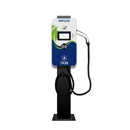 Servotech AC Charger 7kW (Type 2) Connector, Single Phase Electric Vehicle Charger: Fast and Efficient Charging | Indoor and Outdoor Use