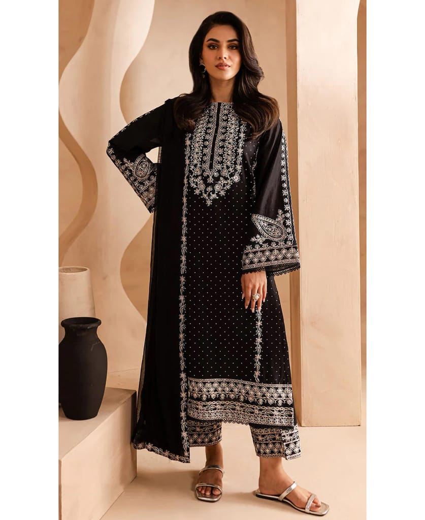black georgette heavy long Pakistani straight suit for women