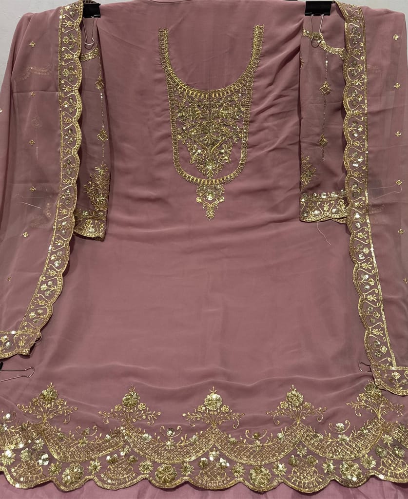 traditional sky blue georgette Patiala style suit for women