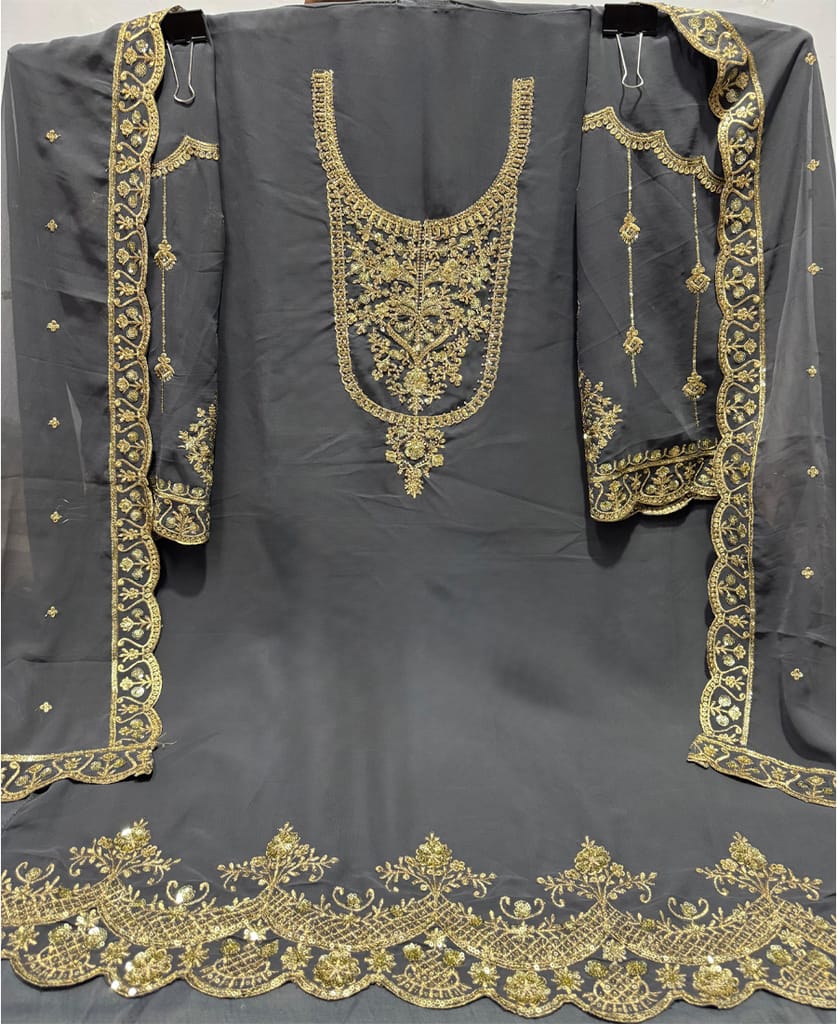 traditional sky blue georgette Patiala style suit for women