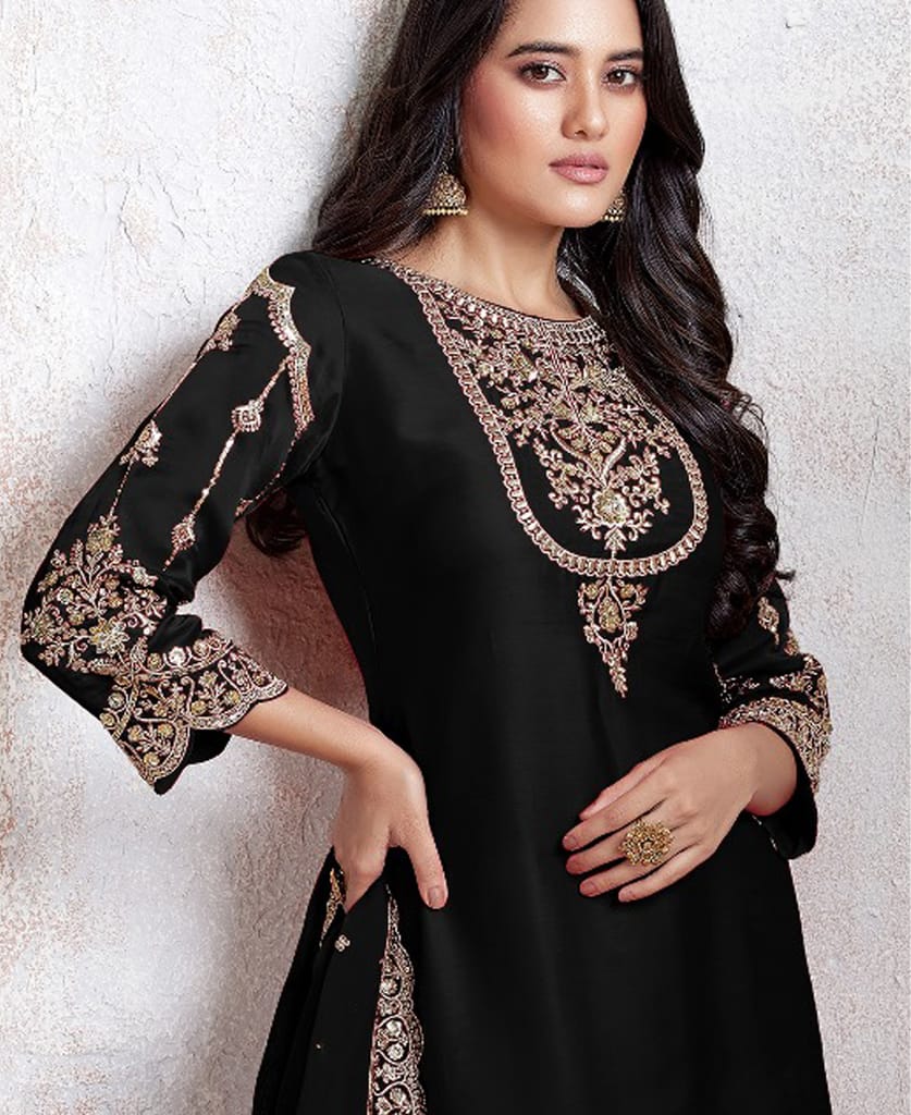 traditional sky blue georgette Patiala style suit for women