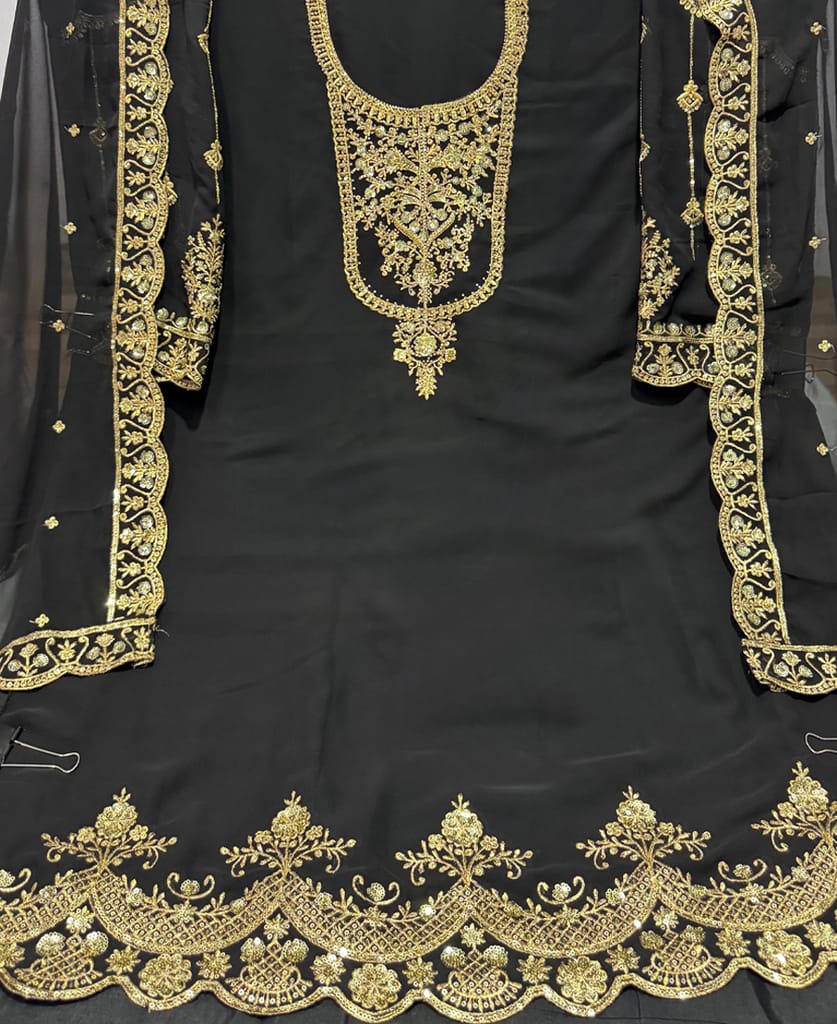 traditional sky blue georgette Patiala style suit for women