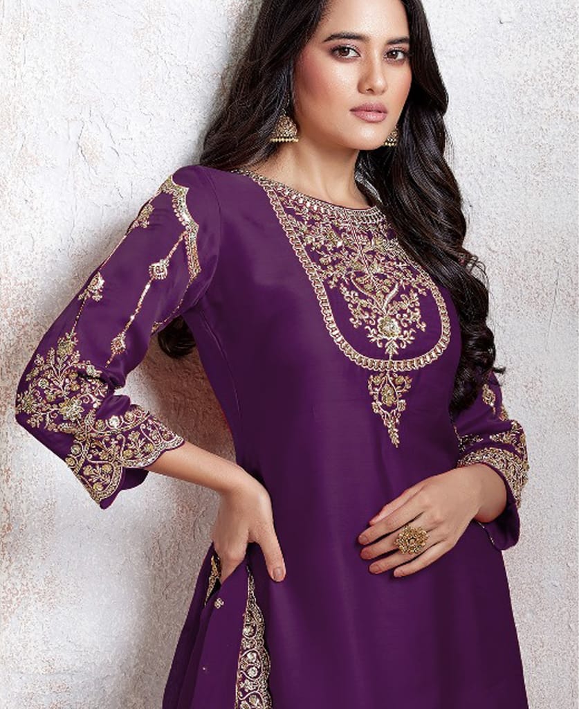 traditional sky blue georgette Patiala style suit for women