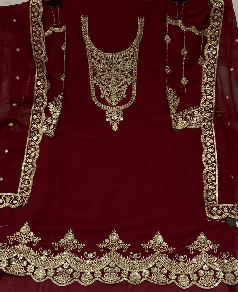 traditional sky blue georgette Patiala style suit for women