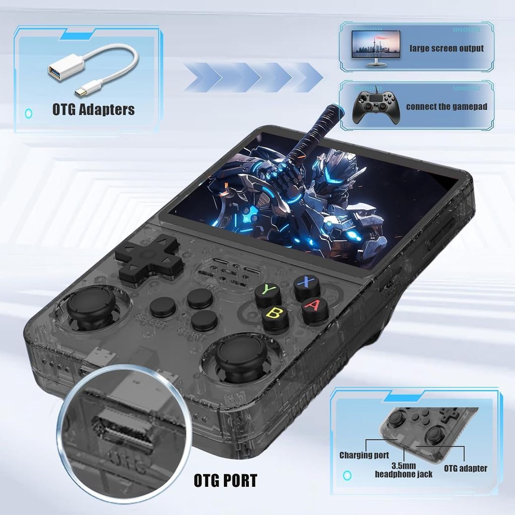 R36S Retro Game Console 3.5" IPS, 64GB 20000+ Games, 13+ Emulators, Portable Handheld for Kids/Adults (Multicolor)
