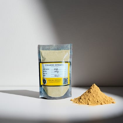 Gharnu Athanu - Premium Ginger Powder | 100g | Handmade, All Natural Sun-Dried Ginger Powder | Aromatic & Flavorful Spice for Cooking & Health