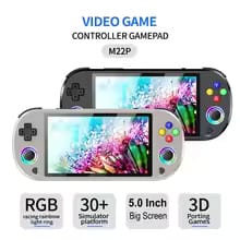 M22 Pro Handheld Retro Game Console 5.0'' IPS Screen Built In 20000+ Games Emulators With RGB LED Joystick Video Game 64GB (Multocolor)