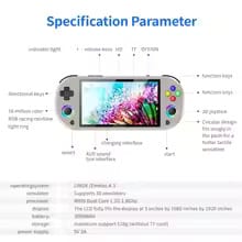 M22 Pro Handheld Retro Game Console 5.0'' IPS Screen Built In 20000+ Games Emulators With RGB LED Joystick Video Game 64GB (Multocolor)