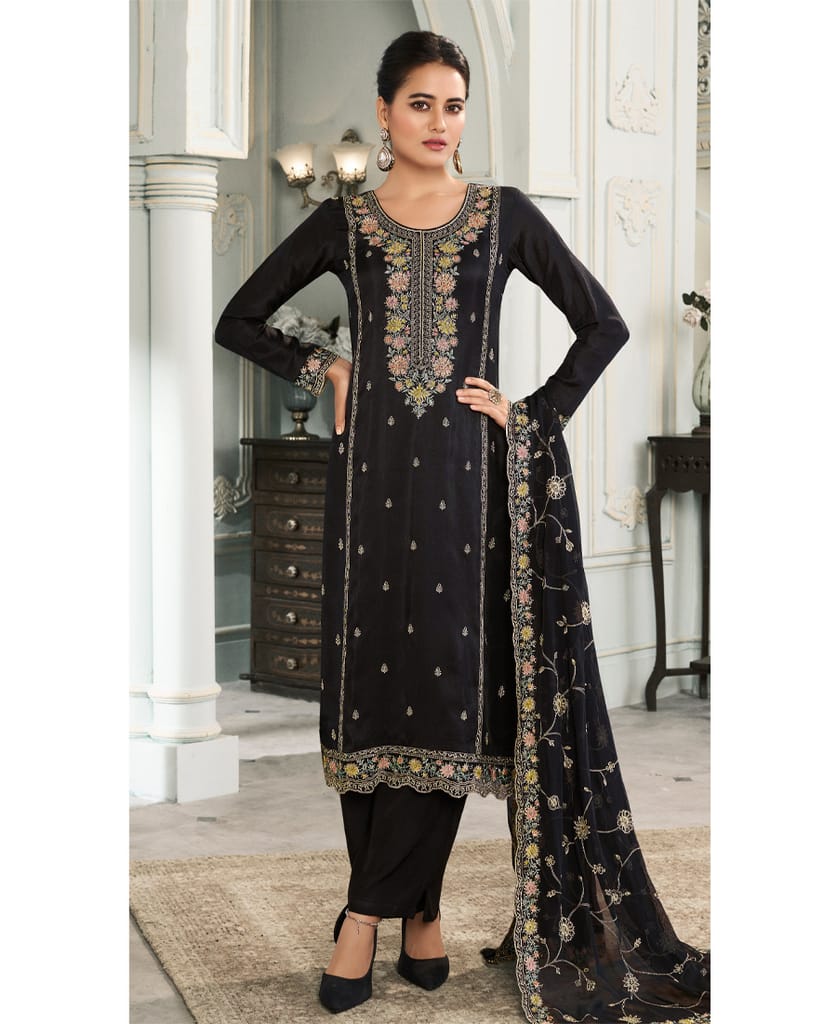 latest munga silk blue straight suit for women wear
