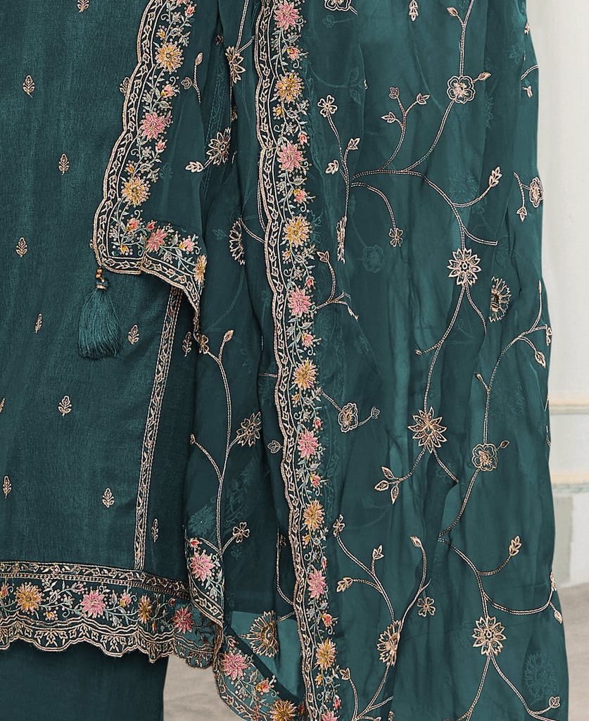 latest munga silk blue straight suit for women wear