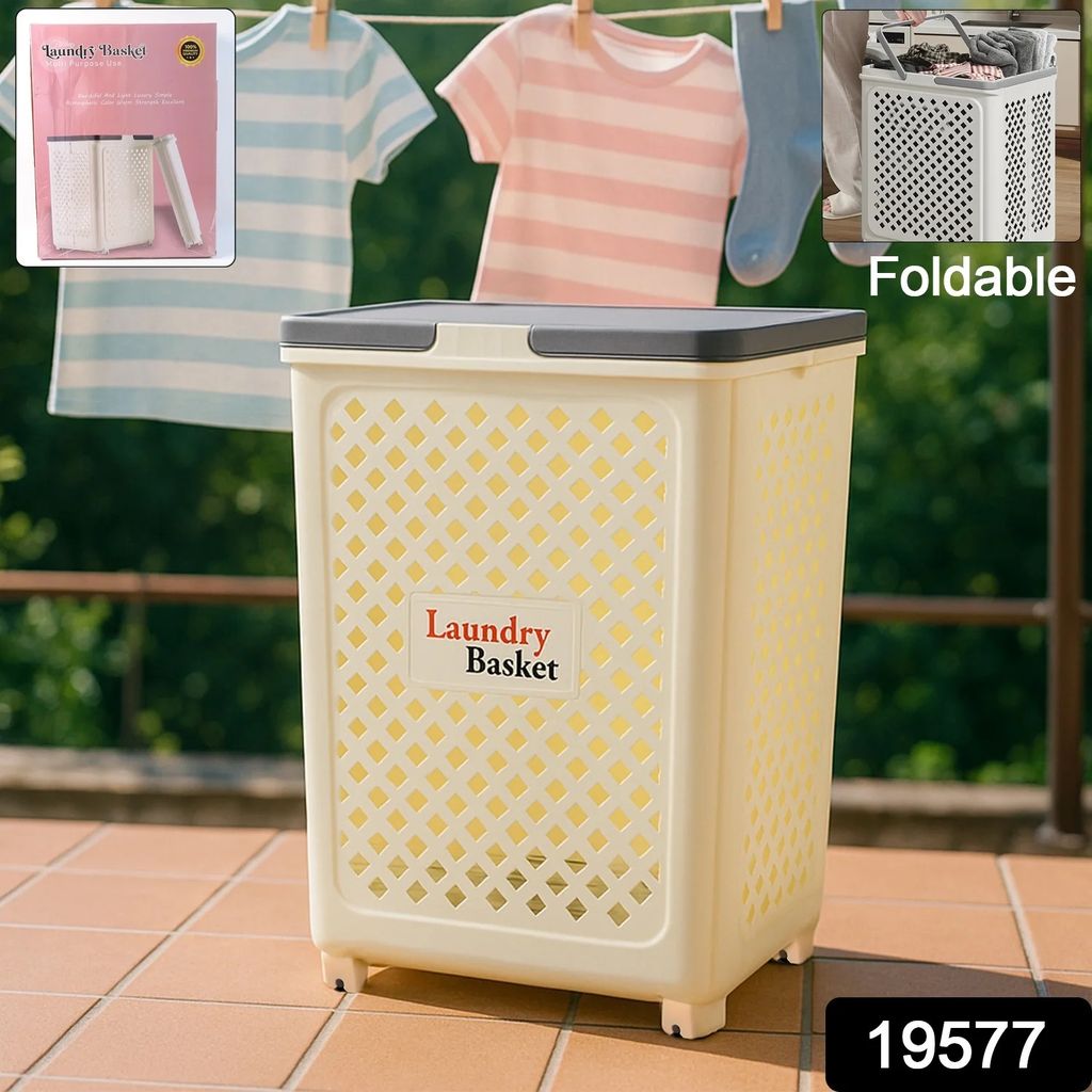 Stylish Laundry Basket with Lid - Durable & Practical