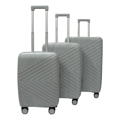 3-Piece Grey Lightweight Luggage Set with Spinner Wheels