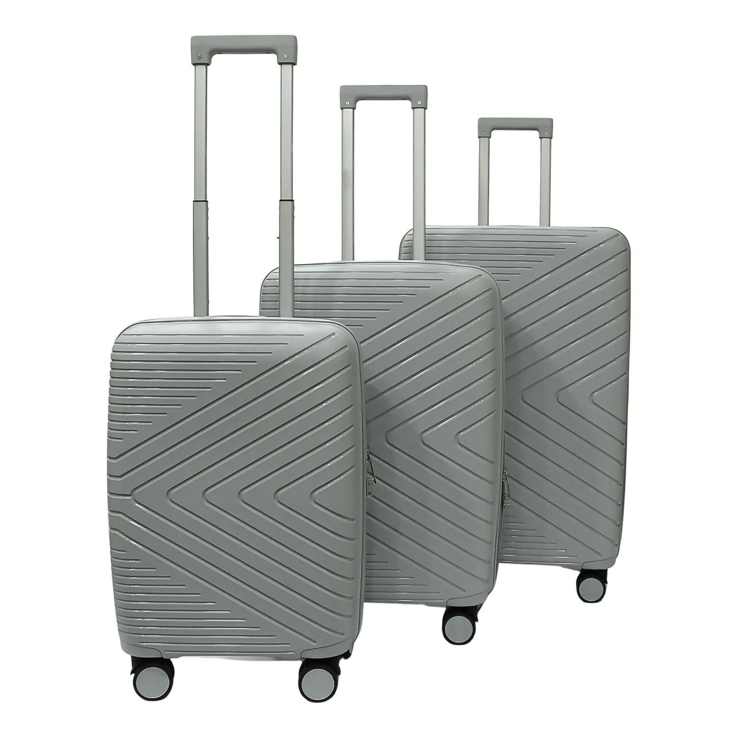 3-Piece Grey Lightweight Luggage Set with Spinner Wheels
