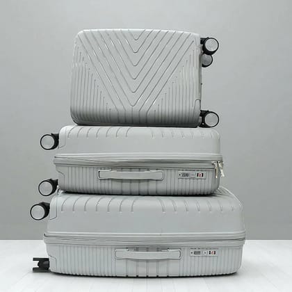3-Piece Grey Lightweight Luggage Set with Spinner Wheels