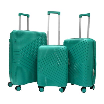 Teal Hard-Shell Luggage Set - 3 Piece Durable Suitcase Collection