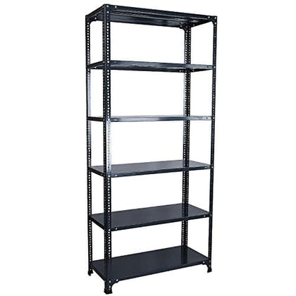 SPACIOUS® Multipurpose Slotted Angle Cast Iron, Adjustable Shelf Unit Garage Shelves Boltless Rack for