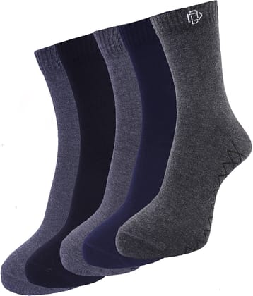 Dollar - Cotton Blend Multicolor Men's Full Length Socks ( Pack of 5 )