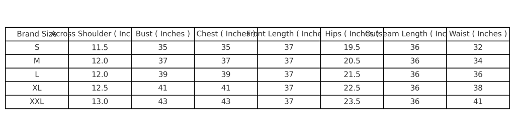 Size Guide