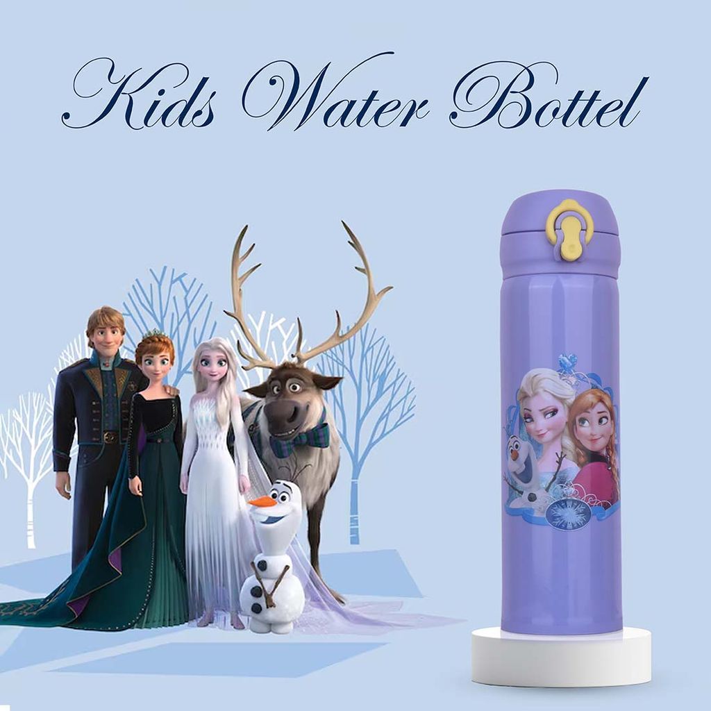 Elsa Water Bottle | Children's Water Bottle (Purple) | Elsa Bottle | Elsa Anna Water Bottle | Disney Elsa Water Bottle | Kids Water Bottle | Stainless Steel Water Bottle | Sipper Water Bottle | Insulated Water Bottle