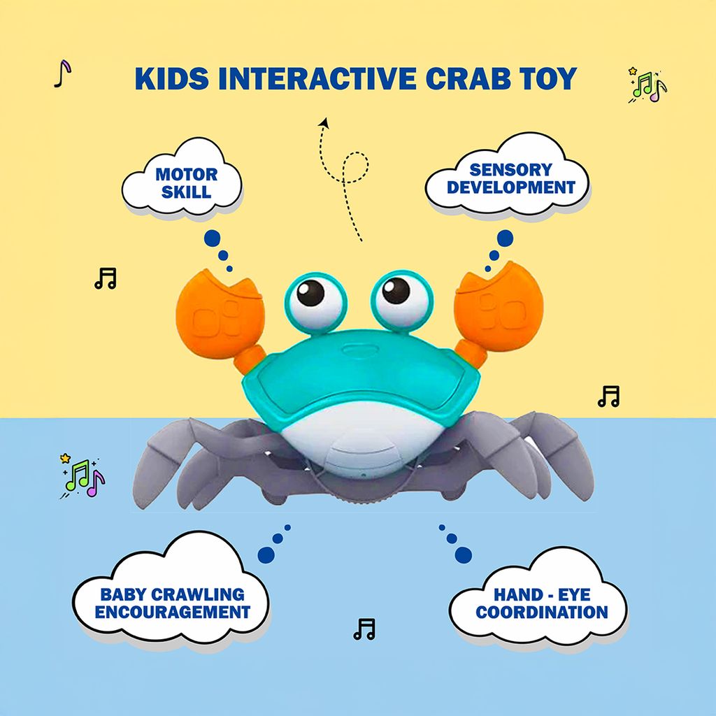 Musical Crawling Crab Toy | Moving Crab Toy | Crab Toy | Crawling Crab Toy | Crab Crawling Toy | Electric Crab Toy | Walking Crab Toy | Cute Crab Toy