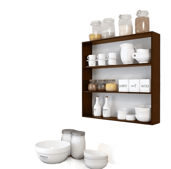 Wooden Kitchen Organizer Rack – Wall Mounted Kitchen Rack for Storage | Wooden Shelf for Kitchen | Wall Mounted Shelves | Kitchen Rack Stand | Cabinet Shelf & Wall Shelf (Rectangular)