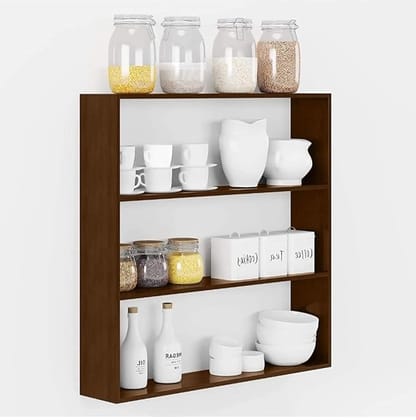 Wooden Kitchen Organizer Rack – Wall Mounted Kitchen Rack for Storage | Wooden Shelf for Kitchen | Wall Mounted Shelves | Kitchen Rack Stand | Cabinet Shelf & Wall Shelf (Rectangular)