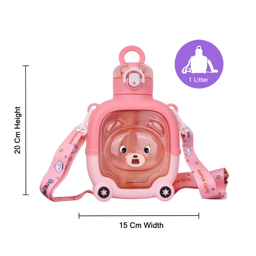 Teddy Bear Water Bottle | Kids Sipper Water Bottle | Cute Bear Water Bottle | Teddy Water Bottle | Water Bottle Teddy | Water Bottle Teddy Bear | Kids Water Bottle | Children's Water Bottle | School Kids Water Bottle | Sipper Water Bottle