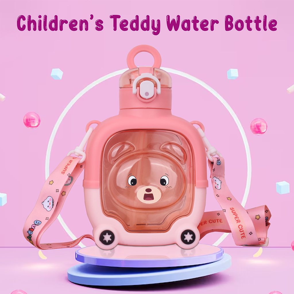 Teddy Bear Water Bottle | Kids Sipper Water Bottle | Cute Bear Water Bottle | Teddy Water Bottle | Water Bottle Teddy | Water Bottle Teddy Bear | Kids Water Bottle | Children's Water Bottle | School Kids Water Bottle | Sipper Water Bottle