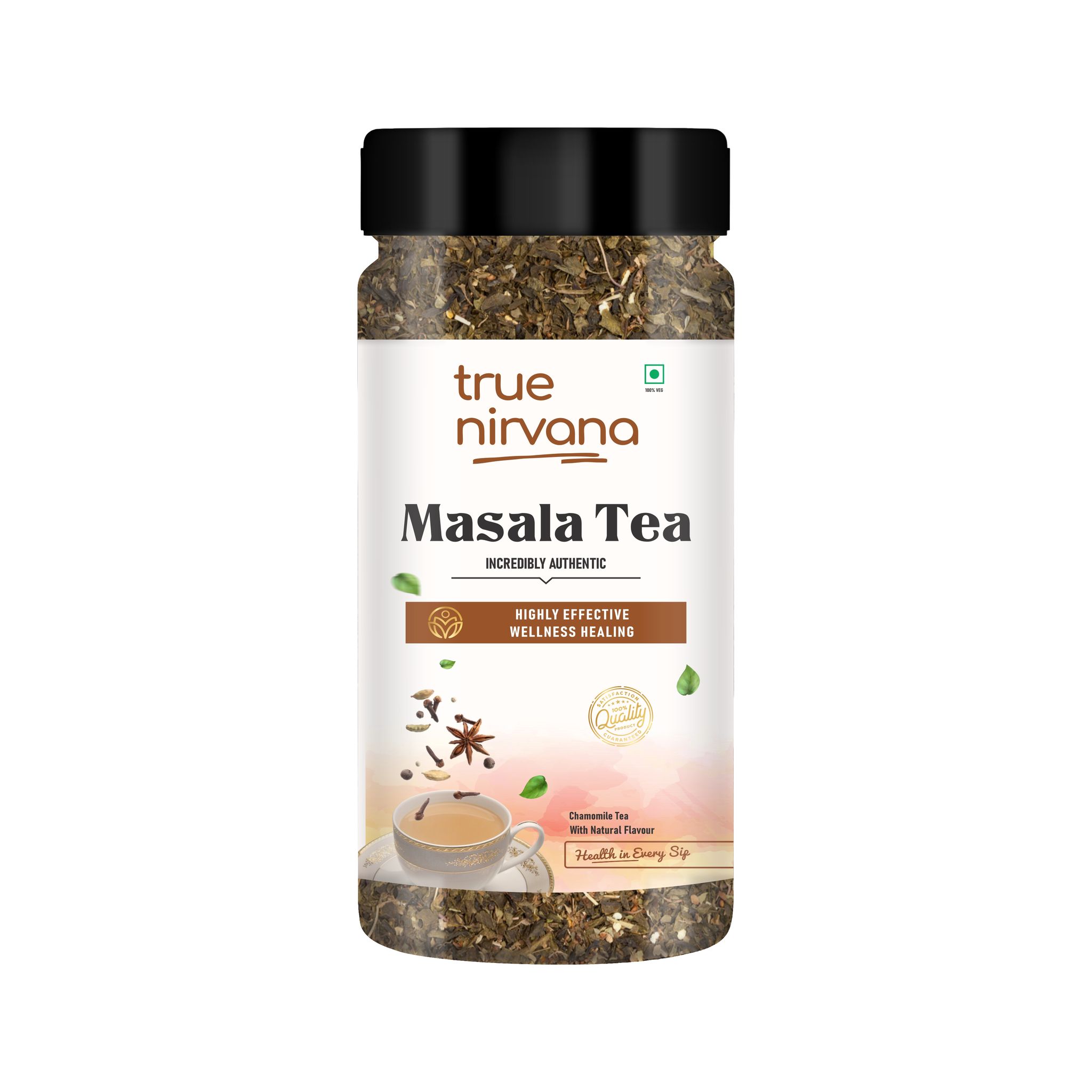 True Nirvana Masala Tea – Authentic Indian Spiced Tea Blend – 100% Natural, Organic & Aromatic Loose Tea Leaves