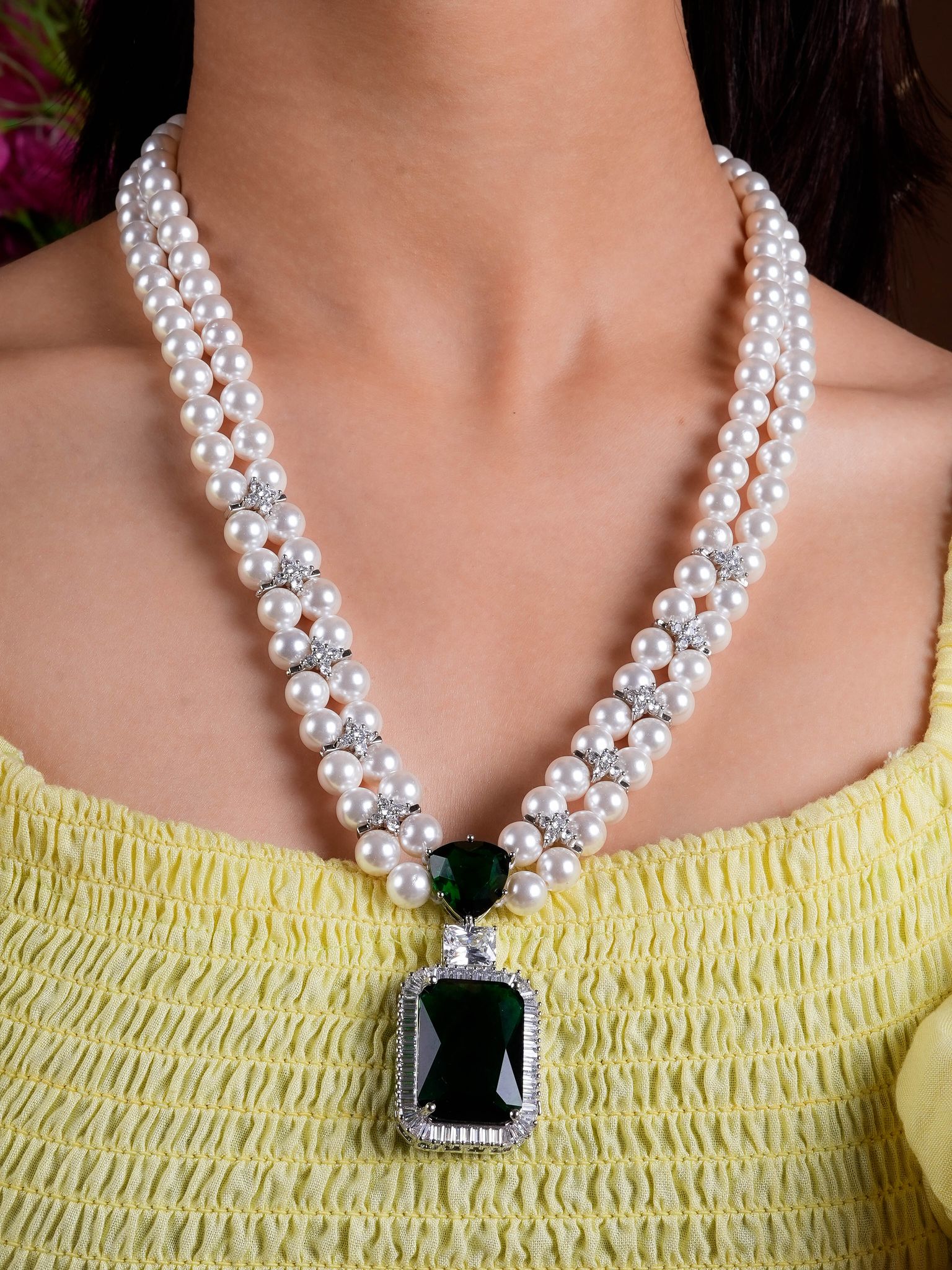 Imperial Green Emerald Pendant Necklace