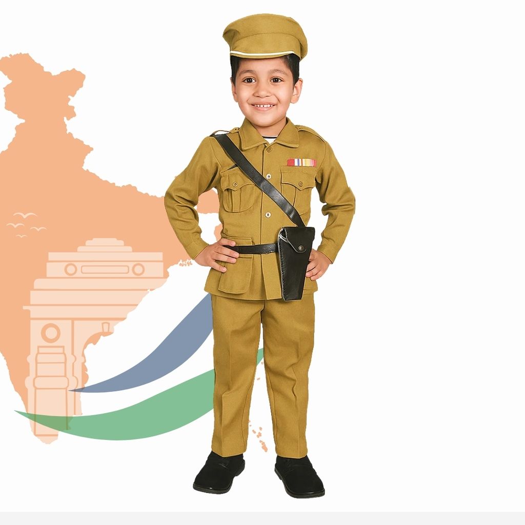Wanna Party National Hero Costume,Police Costume with accessories, Community Helper Costume for Kids , Fancy Dress Costumes for Kids for School Pretend Plays & Dress Up Competition