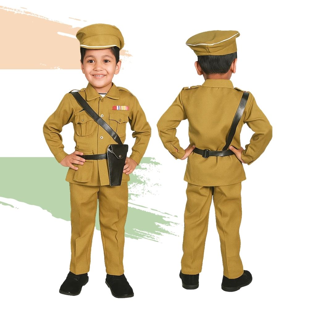 Wanna Party National Hero Costume,Police Costume with accessories, Community Helper Costume for Kids , Fancy Dress Costumes for Kids for School Pretend Plays & Dress Up Competition