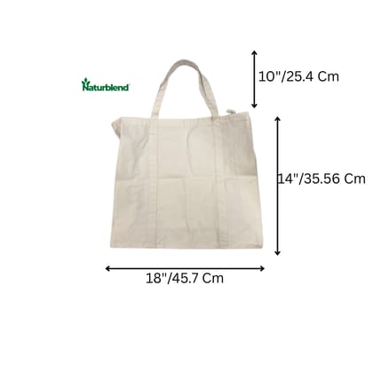 Naturblend Canvas Cotton Tote Bag for Women – Plain Tote with Zipper, Reusable Multi-Purpose Bag for Painting, School, Gym, or Shopping (Pack of 1)