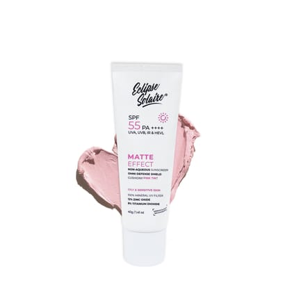 Eclipse Solaire Matte Effect Sunscreen SPF 55 PA++++, No White Cast, for Acne Prone, Oily & Sensitive Skin