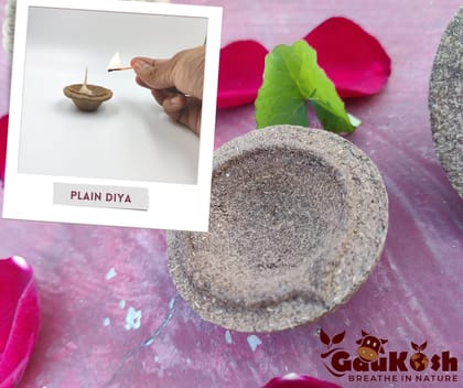 Gaukosh Panchagavya Cowdung Diya/Vilakku/Deepak | Made 5 Natural Elements Cow Dung Cow Urine Milk Curd and Ghee for Daily Puja Diwali Festival Gifts 80 Pcs