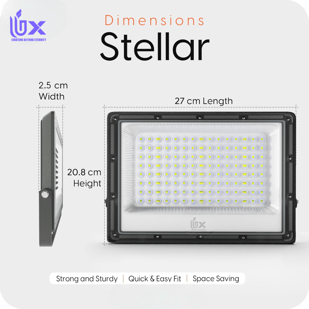 UBX Stellar 100W LED Flood Light With 2-Year Warranty | Cool White | High Brightness Outdoor LED For Security, Landscape, Warehouse, Backyard