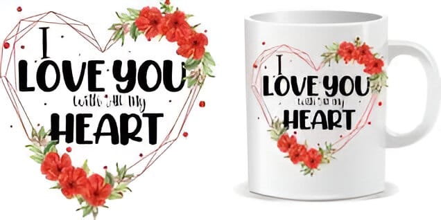 I Love You with All My Heart Mug - Romantic Gift