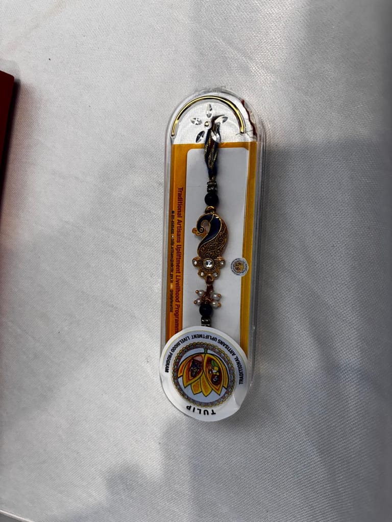 Artisan Crafted Rakhi - Traditional Design with Gemstones 1 PC