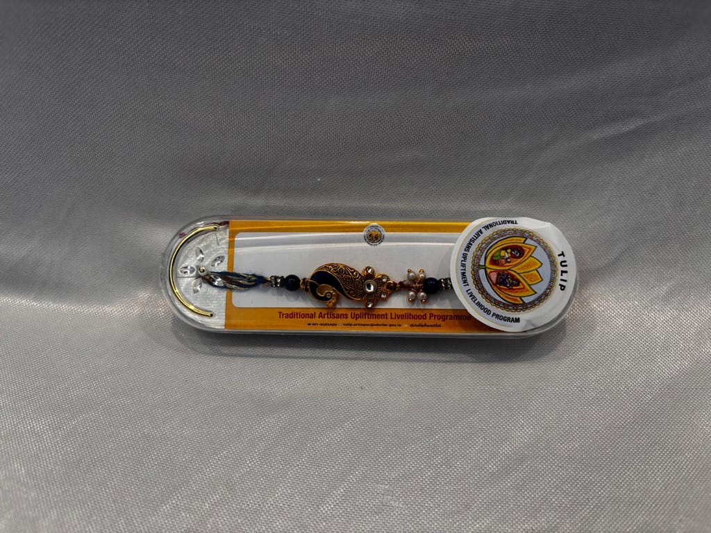 Artisan Crafted Rakhi - Traditional Design with Gemstones 1 PC