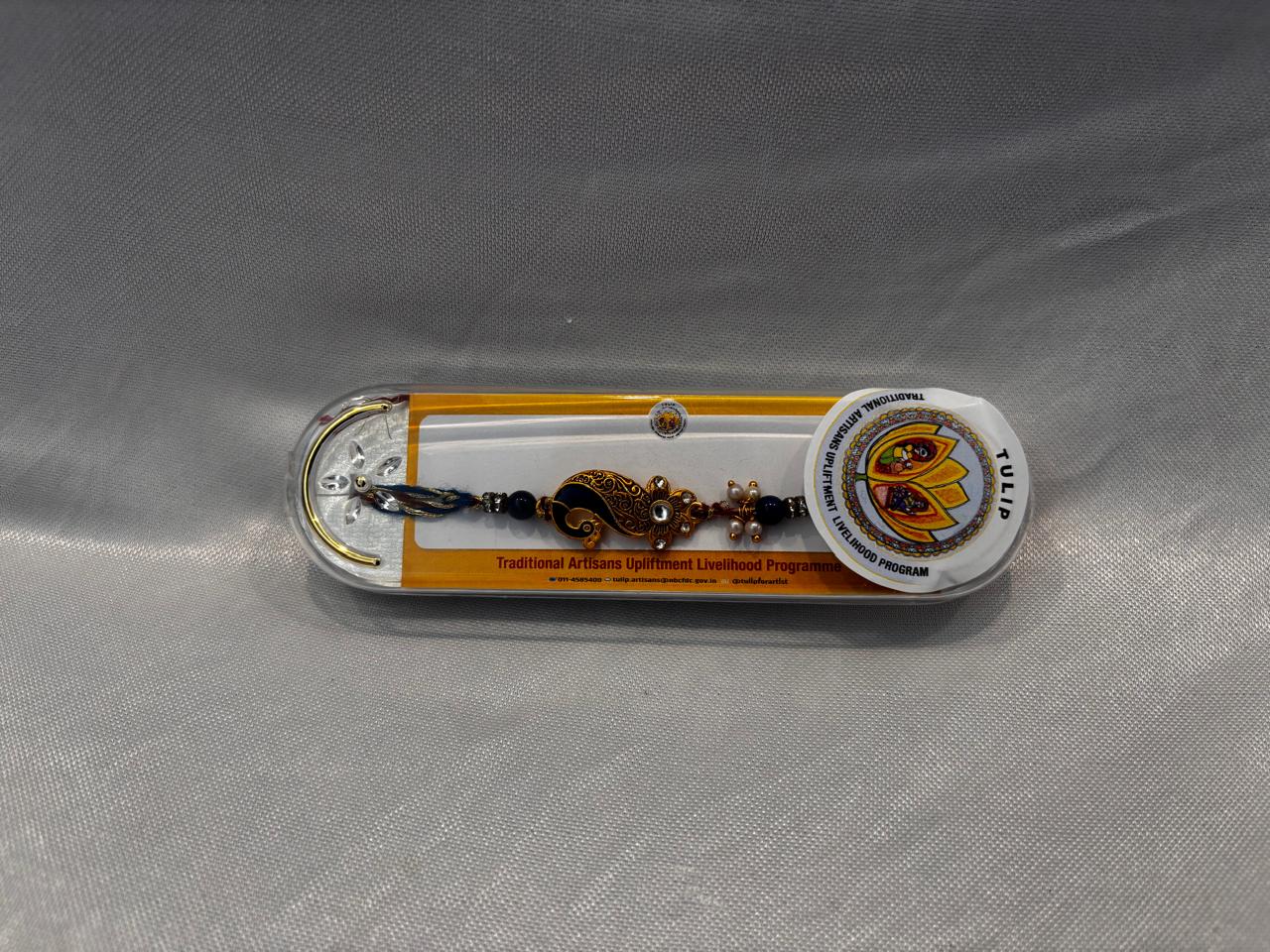 Artisan Crafted Rakhi - Traditional Design with Gemstones 1 PC