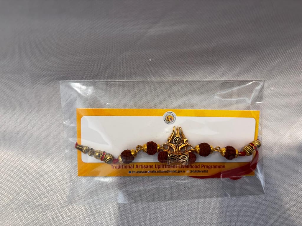 TULIP Rudraksha Rakhi with Divine Embellishments 1 PC
