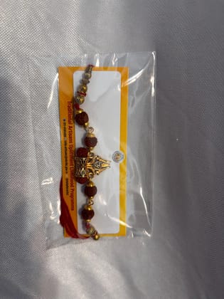 TULIP Rudraksha Rakhi with Divine Embellishments 1 PC TULIP Rudraksha Rakhi with Divine Embellishments 1 PC