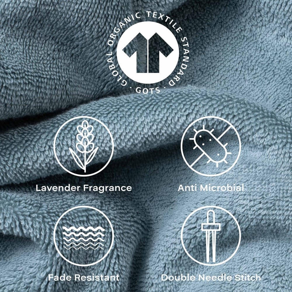 Latest Men Feather & Spun Organic Cotton Face Towel | Lavender Fragrance | GOTS Certified | Anti