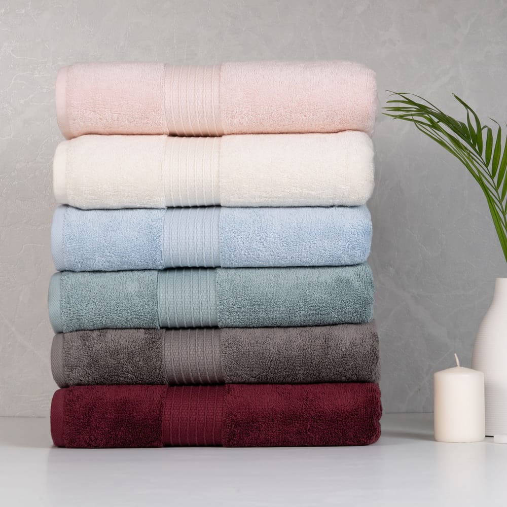 Luxurious Men Feather & Spun Organic Cotton Bath Towel | Lavender Fragrance | GOTS Certified | A