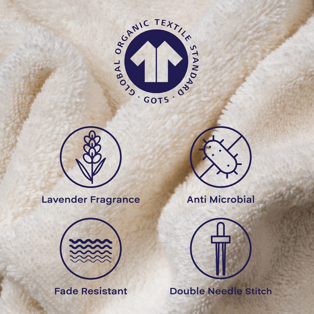 Trendy Men Feather & Spun Organic Cotton Hand Towel (Pack of 2) | Lavender Fragrance | GOTS Cert