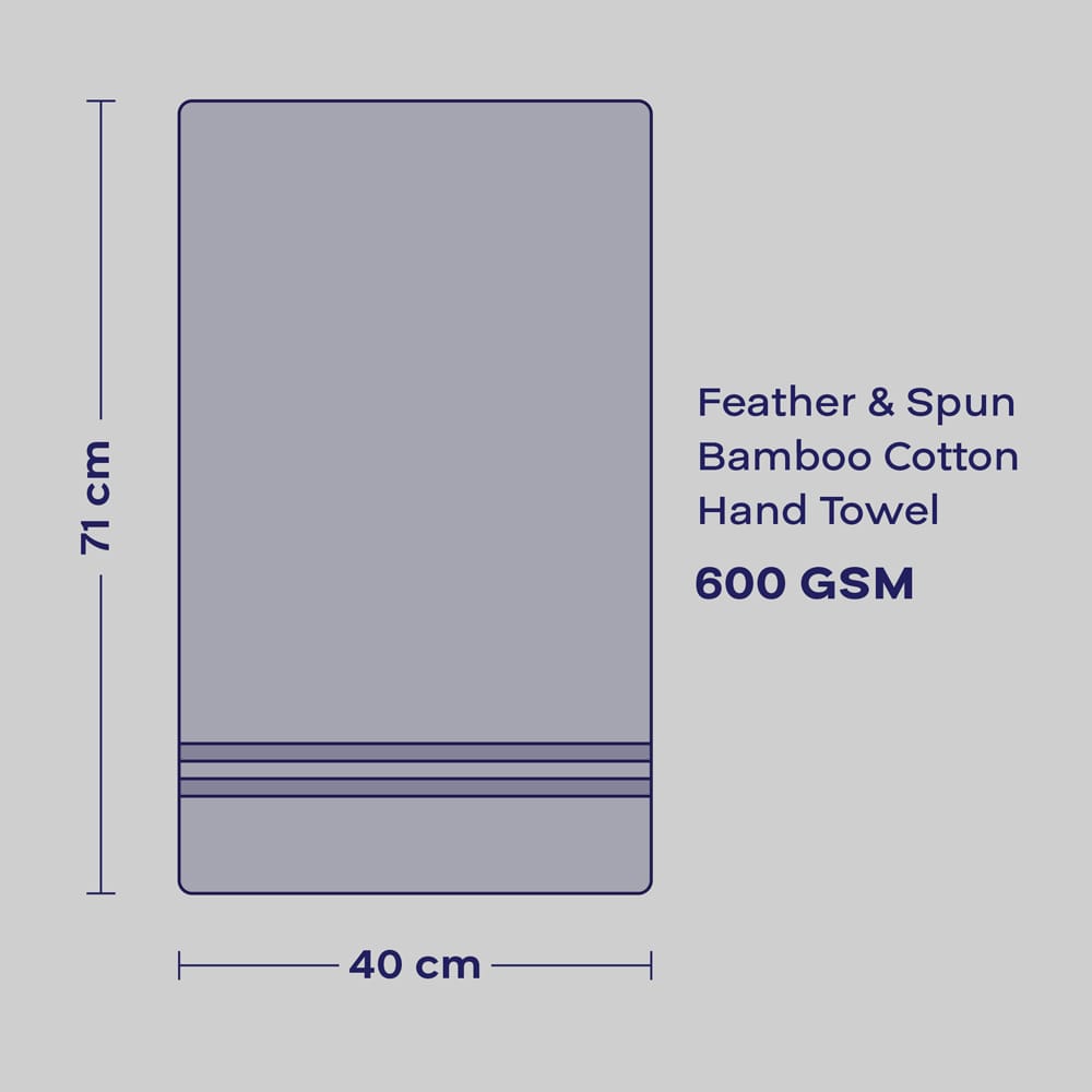 Affordable Men Feather & Spun Bamboo Cotton Hand Towel | Lavender Fragrance | Oeko-TEX® Standard