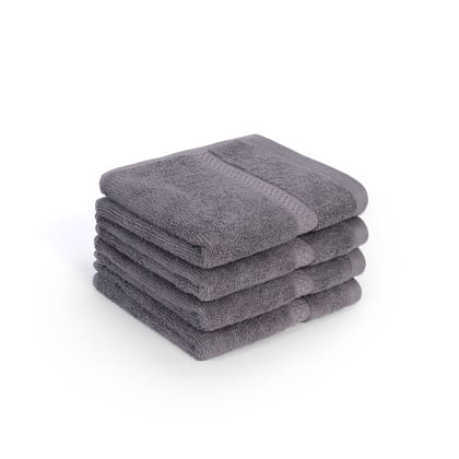 Feather & Spun Bamboo Cotton Face Towel(Pack of 4) | Lavender Fragrance | Oeko-TEX® Standard 100 | Anti Microbial | Fade Resistant | Double Needle Stitch | 600 GSM - 33 cms x 33 cms